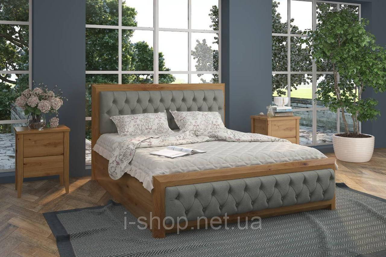 Двоспальне ліжко (підіймальний механізм) Mebigrand Барселона Люкс Б3 Горіх світлий + Аляска 08 140х190 см (DMBG-1010)