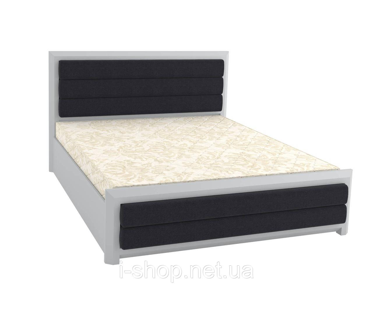 Двоспальне ліжко (підіймальний механізм) Mebigrand Барселона Люкс Б5 Світло-сірий (RAL 7040) + Аляска 10 140х190 см (DMBG-1012)