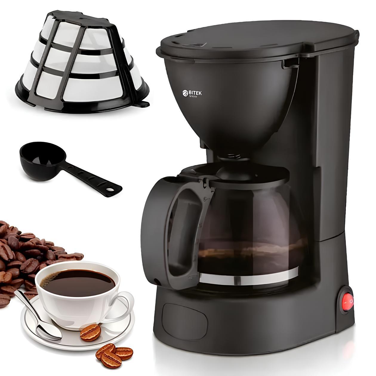 Крапельна кавоварка з постійним фільтром 1л, від мережі, BITEK BT-100 / Кавомашина, фото 1