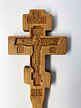 Різьблений церковний Хрест для священика 75х180мм з вільхи, фото 2