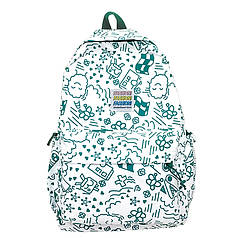 Рюкзак Lesko 5154 підлітковий Green з малюнками 20-35 л