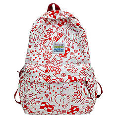 Рюкзак Lesko 5154 Red підлітковий з малюнками 20-35 л