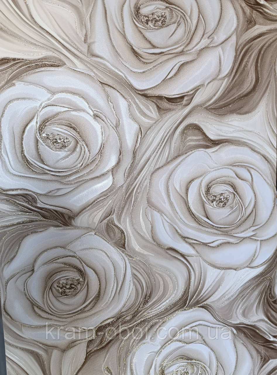 "Слов'янські Шпалери" для кімнати, коридору, кухонні супермийка вінілові на паперовій основі Expromt 10м*0,53 9В49 Роуз 5881-03, фото 1