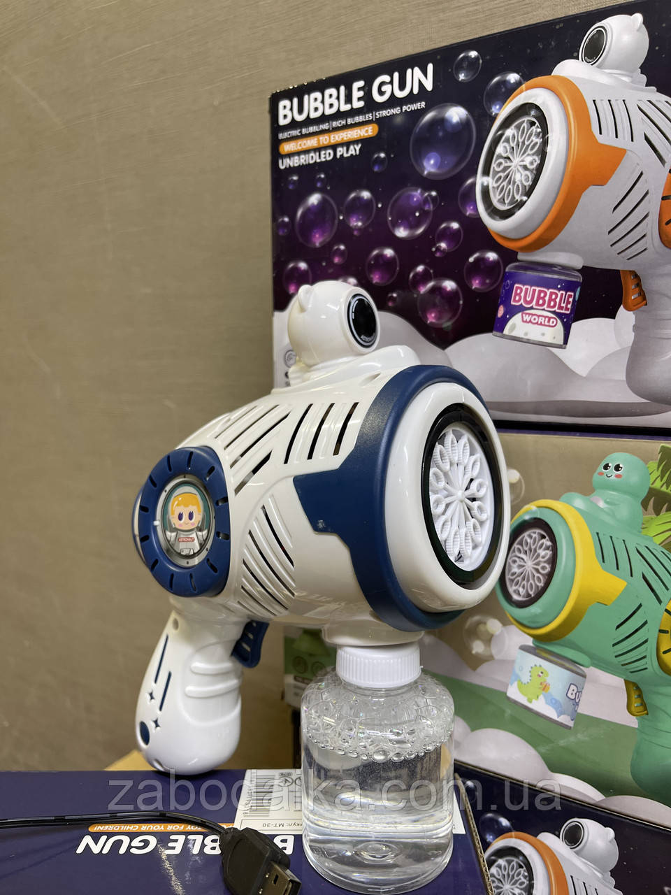 Пістолет генератор мильних бульбашок, світло, автоматичне видування, пістолет мильні бульбашки, фото 1