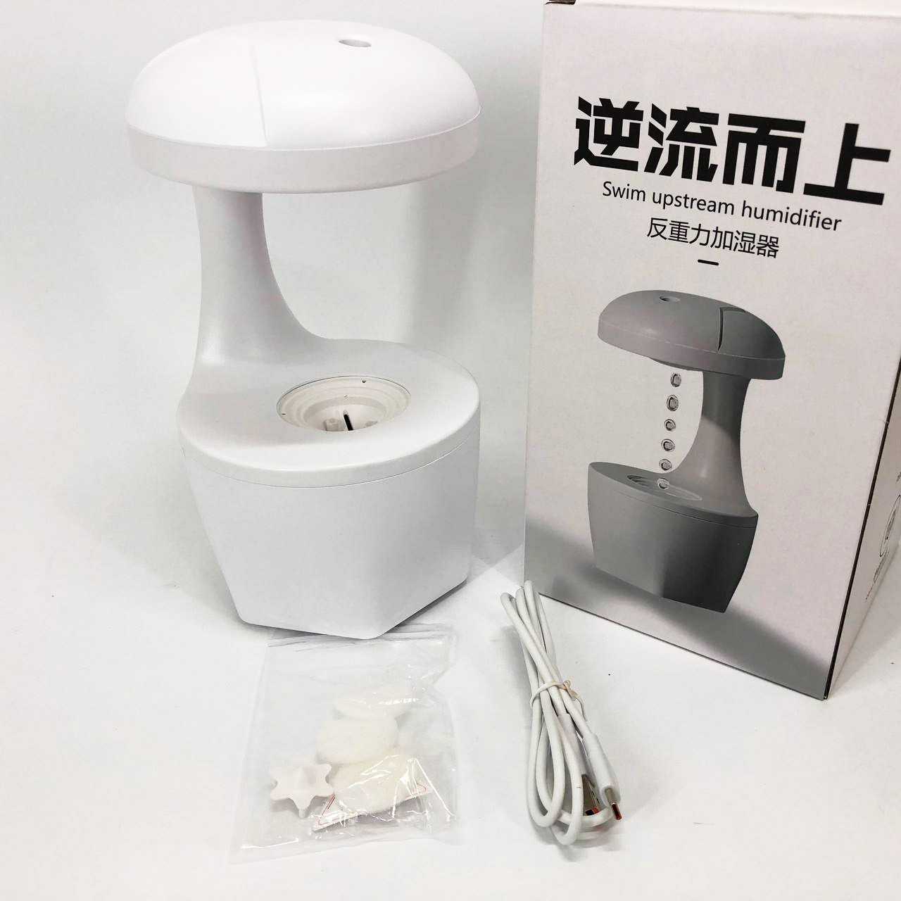 Зволожувач з ефектом полум'я UKC Anti Gravity Humidifier 800 мл, Зволожувач на стіл в офіс IC-70, фото 1