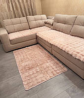 Накидки-дивандеки кролики на кутовий диван зі штучного хутра 3 полотна