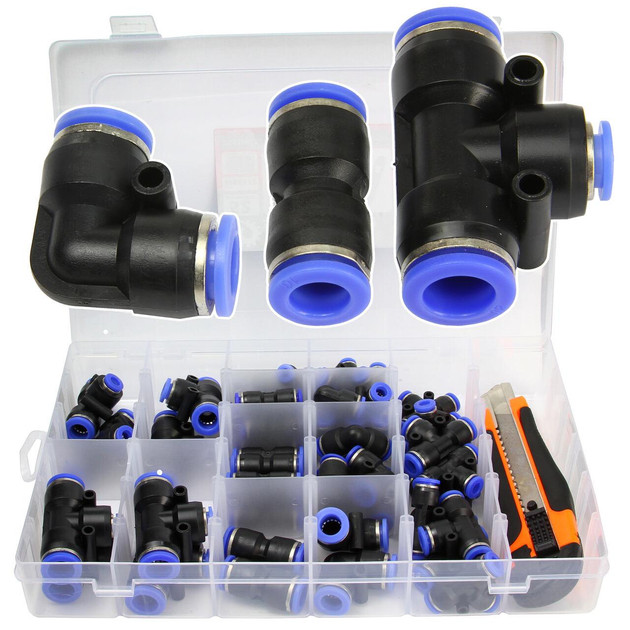 Комплект пневматичних перемикачів 4-12 мм 52 шт Mar-Pol M66572