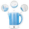 Чайник електричний пластиковий 0.6 л з чашками та ложками Kamille KM-1718B, фото 3
