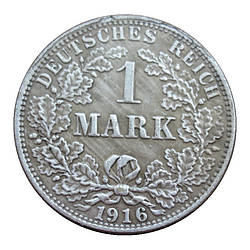 Монета сувенір 1 марка 1916 Німецька Імперія (Тип1891-1916)