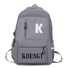 Рюкзак Lesko 5504 Gray підлітковий для ноутбука 14" водонепроникний 2 відділення 20-35 л