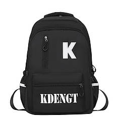 Рюкзак Lesko 5504 Black підлітковий для ноутбука 14" водонепроникний 2 відділення 20-35 л