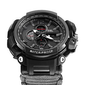 Багатофункціональний армійський годинник для виживання Yuzex G7 Gray military на сірому паракордовому ремінці