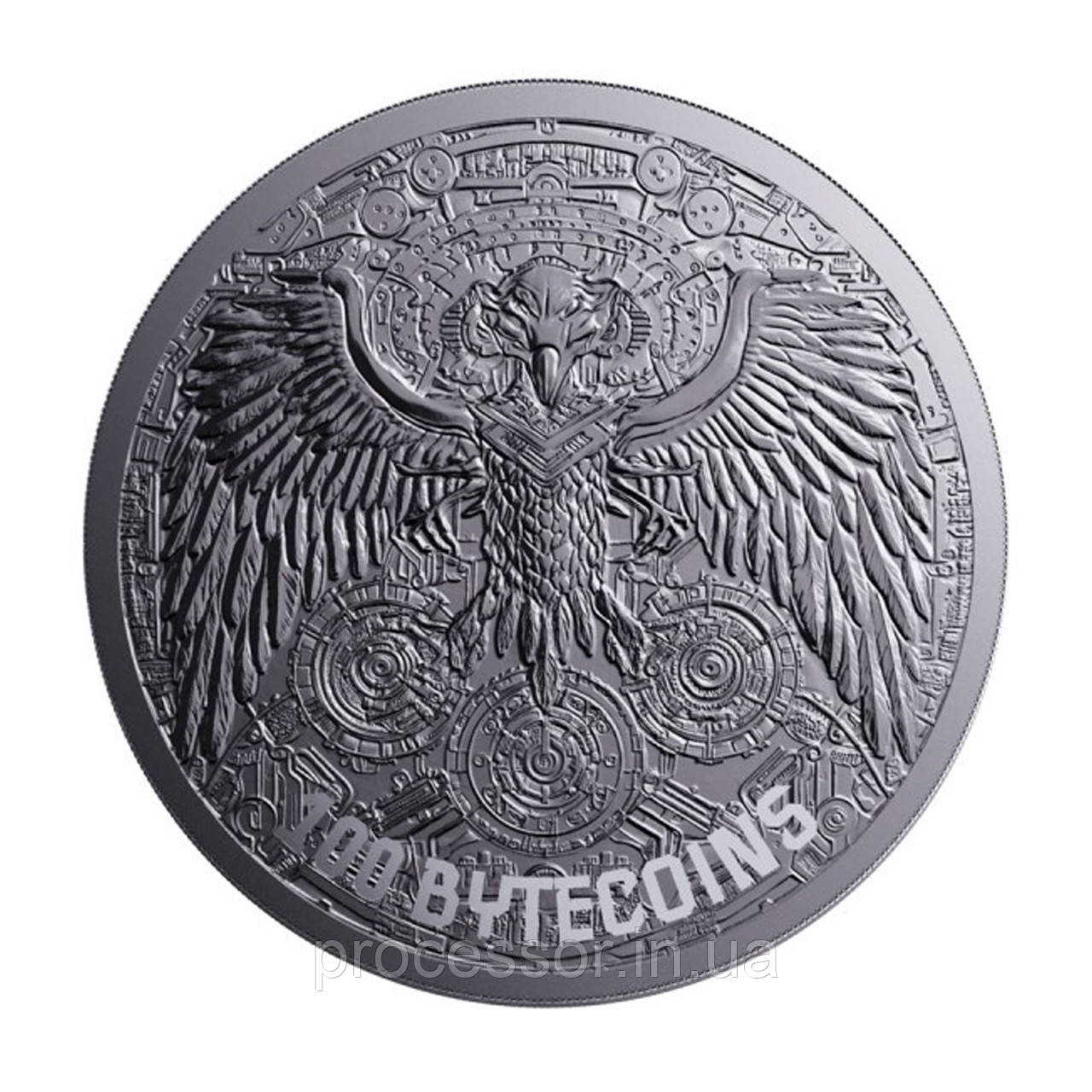 Інвестиційна срібна монета 1 унція 2024 Silicon Haven AI Silver Round срібла 999,9, 100 Bytecoins, фото 1