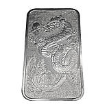 Срібна прямокутна монета 1 Oz Дракон 2024 Australia — Чистота 999.9% Чарльз 3, у капсулі, фото 5