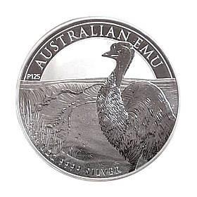 Срібна монета Австралійський страус Ему 1oz 2024 Австралія 999.9 інвестиційна 1 долар