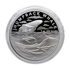 Срібна монета 1 унція Австралійська антарктична територія Горбатий кит 2023 срібло 999 проби