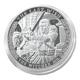 Срібна монета 1$ 1 унція Ніуе 2023: Відьмак, Останнє бажання, серія книг The Witcher, чисте срібло
