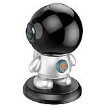 Відеорадіо няняня поворотна 8936 WiFI з 2K бездротова кімнатна камера зі зворотним зв'язком у формі робота, фото 3