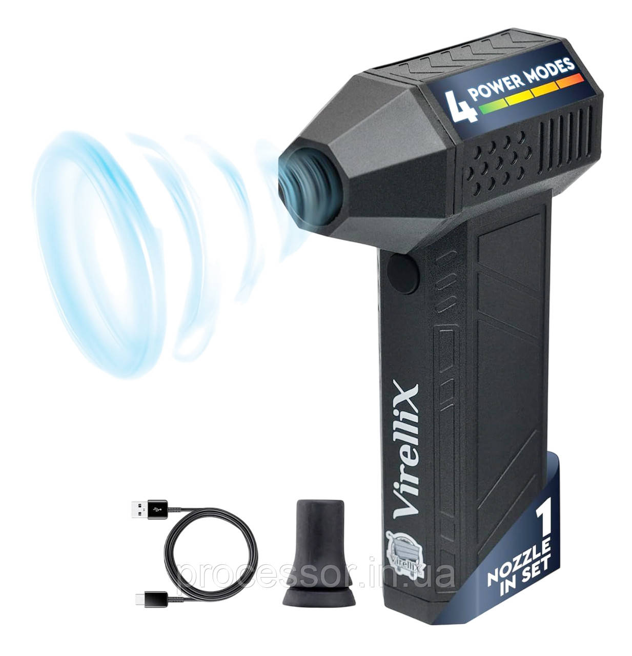 Міні турбо-фен вентилятор Virellix Mini Jet Fan X8 PRO 130000 RPM компресор антипиль з ліхтариком