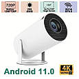 LED Проектор для дому портативний Смарт з WiFi, Bluetooth, Android 11, білий, 1280х720р TV-89, фото 7