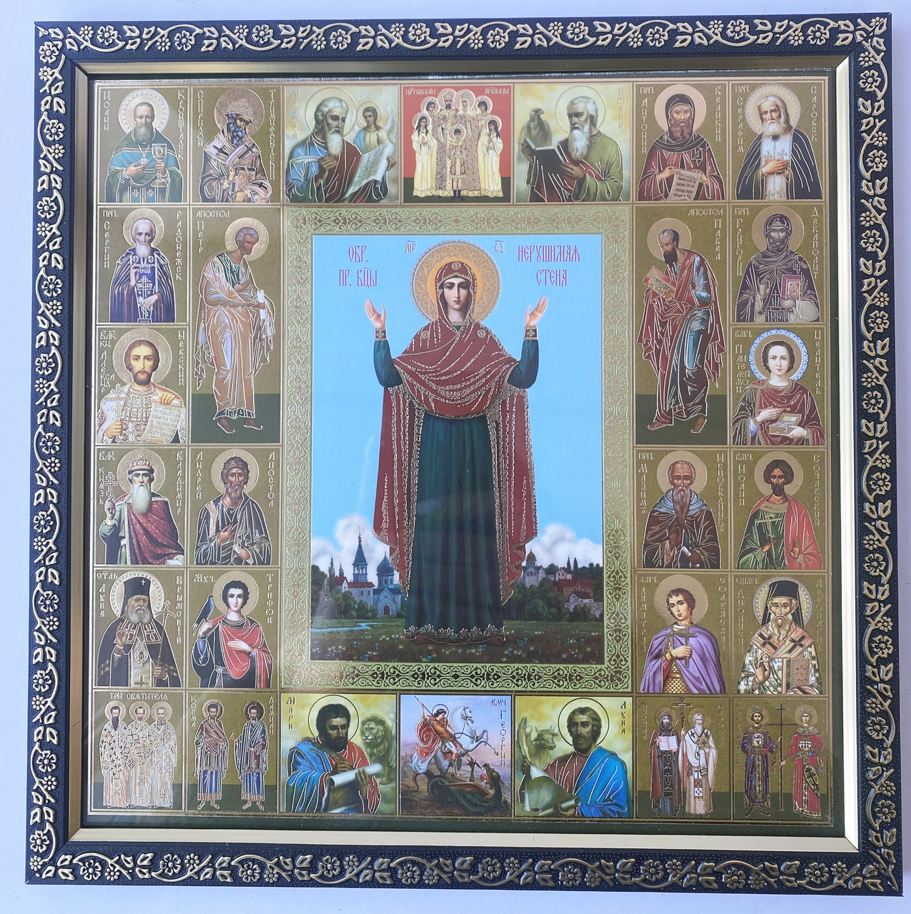 Подарункова ікона Нерушима Стіна, розмір багетной рамки 26 * 26, розмір сюжету 24 * 24, подарункова коробка., фото 1
