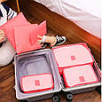 Набір дорожніх органайзерів 6 шт. Колір: рожевий RS-93, фото 5