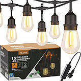 Декоративна садова гірлянда GardenLine SOL1267 15 м 15 LED Wi-Fi керування теплий білий, фото 3