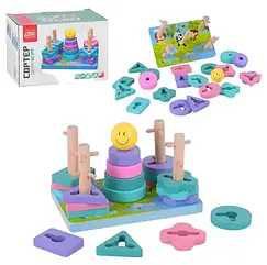 Гра логічна дерев'яна 4FUN Game Club (2 види, геометричні фігури) 73413