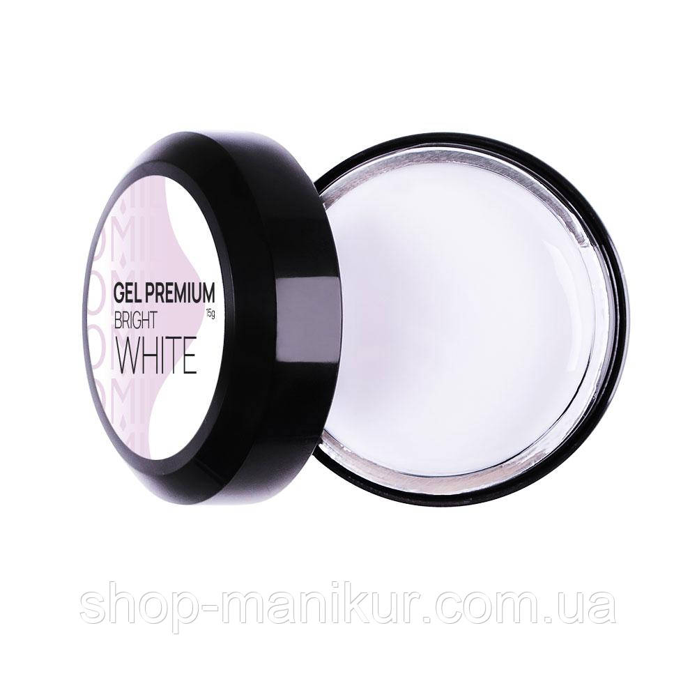 Гель для нарощування Komilfo Gel Premium  bright-white, 15 г