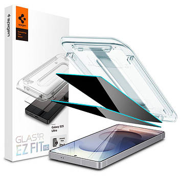 Захисне скло Spigen для Samsung Galaxy S25 Ultra - EZ FIT GLAS.tR Privacy (2 шт), Антишпигун (AGL09335)