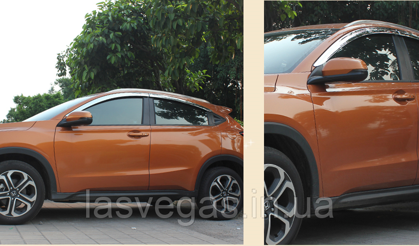 Дефлектори вікон хромовані (вітровики) Honda M-NV/X-NV 2019 (Autoclover/ Південна Корея), фото 1