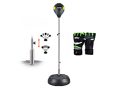 Груша для боксу швидкісна підлогова водоналивна з рукавичками MAXXMMA RAB02-A