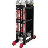Драбина-трансформер алюмінієва КВІТКА PRO HD BLACK (4х3 щаблі) (110-9039), фото 9