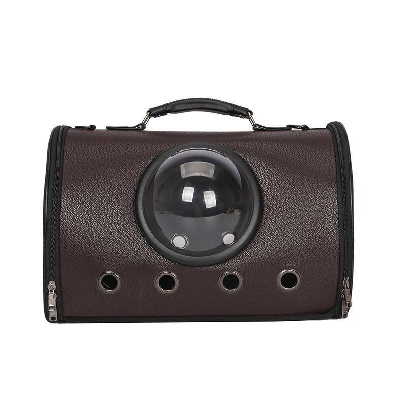 Сумка з ілюмінатором для перенесення кішок і собак 41x29x25 см CosmoPet CP-18 Dark Brown, фото 1