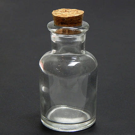 Пляшечка скляна з пробкою 68х38 мм, 36 мл, фото 1