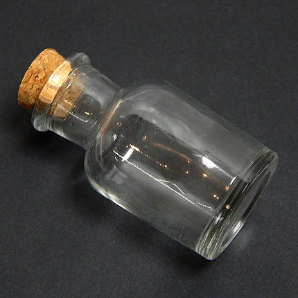 Пляшечка скляна з пробкою 68х38 мм, 36 мл, фото 3