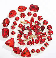 Стрази в золотих цапах Siam *50 шт.