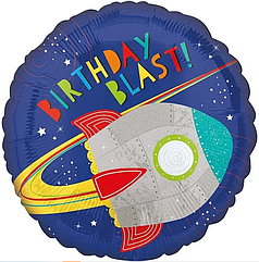 Р027 Коло 18" КИТАЙ-КТ Birthday Blast - ракета на синьому