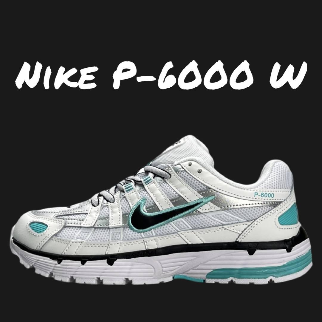 Жіночі кросівки шкіряні текстиль Nike P-6000 W White Black Mint, кеди жіночі Найк білі шкіра 36