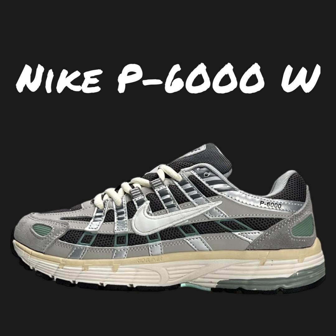 Жіночі кросівки замша шкіра текстиль Nike P-6000 W Grey Black Green, кеди жіночі Найк сірі 36, фото 1