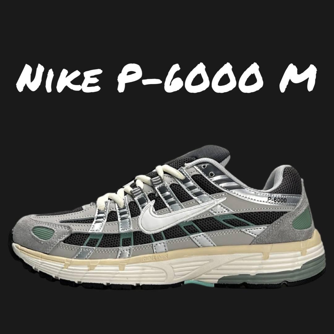 Чоловічі кросівки замша шкіра текстиль Nike P-6000 M Grey Black Green, кеди чоловічі Найк сірі 41, фото 1