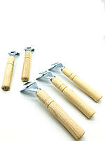 Тримач неіржавкий для сковороди з дерев'яною ручкою 19 см