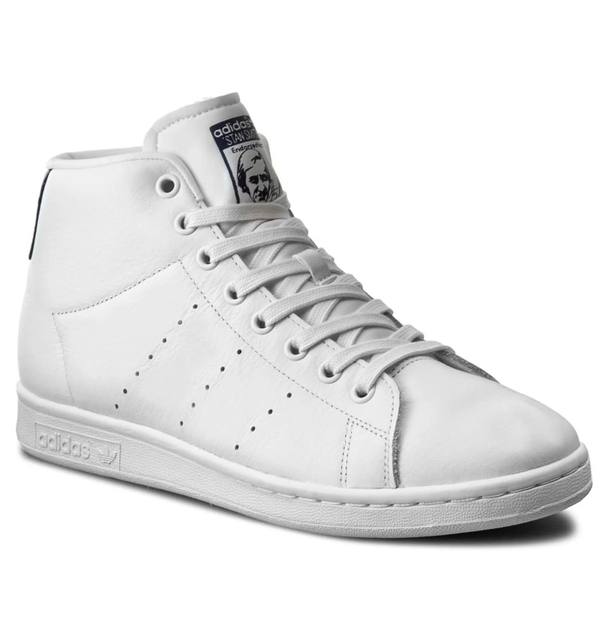 Кеди чоловічі білі шкіряні Adidas Stan Smith Mid Originals