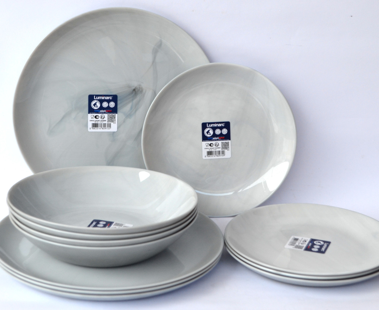 Сервіз Luminarc Diwali Granit Marble сірий 12 предметів (тех тара), фото 1