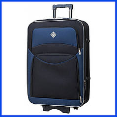 Валіза дорожня на коліщатках Bonro Style (середній) об'єм 55 літрів чорно-т. синій з кодовим замком