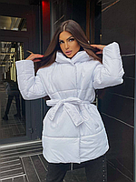 Куртка на блискавці та кнопках, з поясом