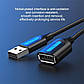 USB кабель-подовжувач USB на USB Vention Extension Cable (1.5м, 480 Мбіт/с, OTG, USB 2.0, 2A). Black, фото 5