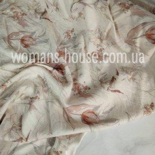 Тканина Льон Бохо принт 150 см 140 г/м2 Тюльпани