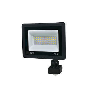 Прожектор світлодіодний Lightwell LW-FL-B-50-S 50 W з датчиком руху