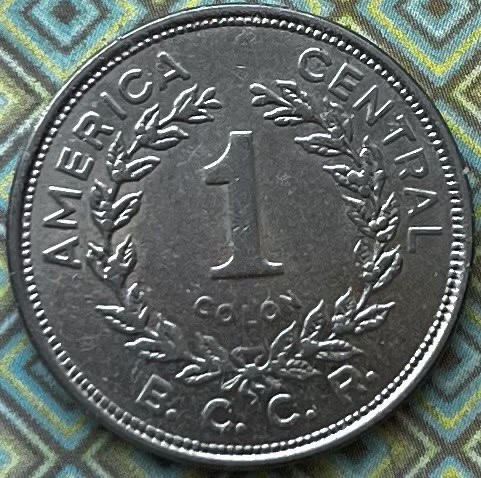 Монета Коста-Ріки 1 колон 1991 р.